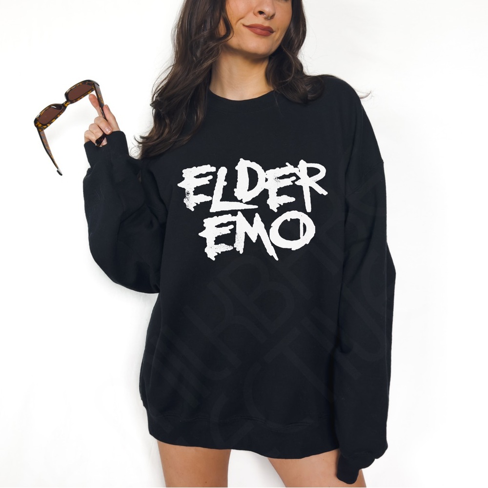 Elder Emo Graphic Crewneck Sweatshirt